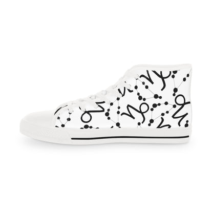 Men's High Top Sneakers, Breathable polyester canvas, Capricorn Zodiac Design