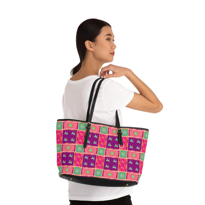 Leather Shoulder Bag, Capricorn, Zodiac, Shapes Pattern