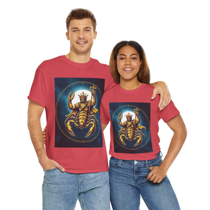 Unisex Heavy Cotton T-Shirt, Moon v1, Scorpio Zodiac Design