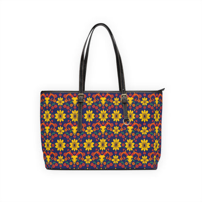 Leather Shoulder Bag, Aries, Zodiac v2, Flower Pattern