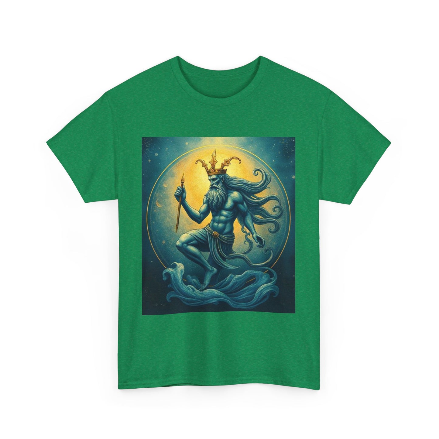 Unisex Heavy Cotton T-Shirt, Aquarius God 1, Zodiac Design