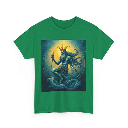 Unisex Heavy Cotton T-Shirt, Aquarius God 1, Zodiac Design
