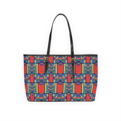 Leather Shoulder Bag, Cancer, Zodiac v1, Shapes Pattern