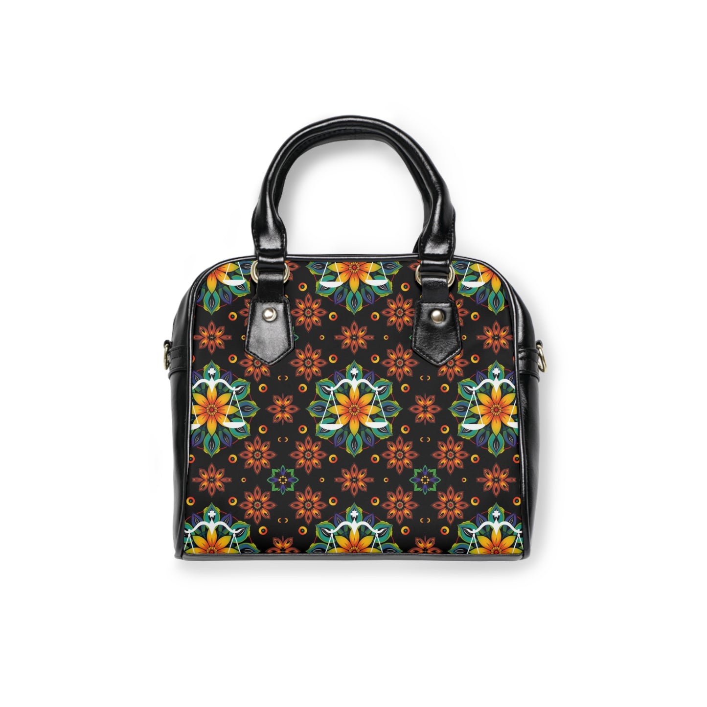 Shoulder Handbag, Libra, Zodiac, Flower Pattern