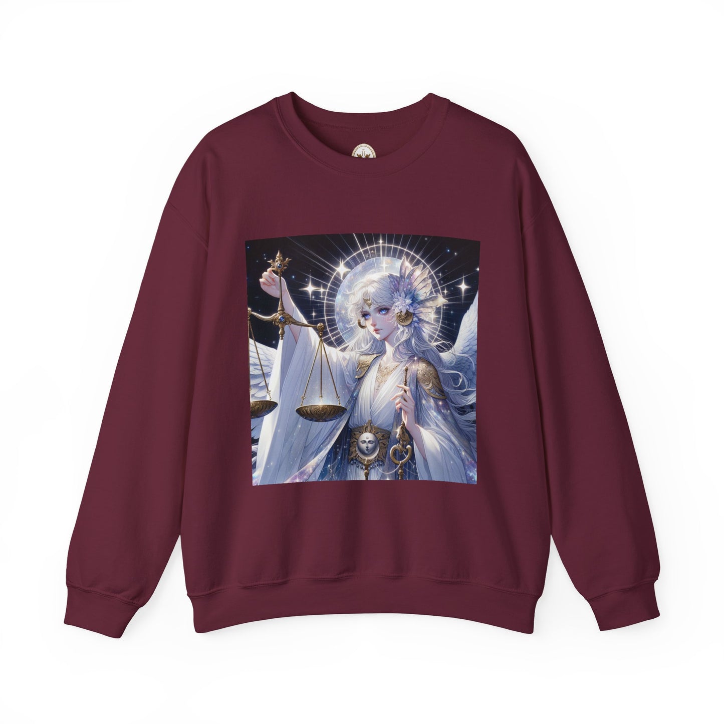 Unisex Heavy Blend™ Crewneck Sweatshirt,anime angel, Libra Zodiac Design