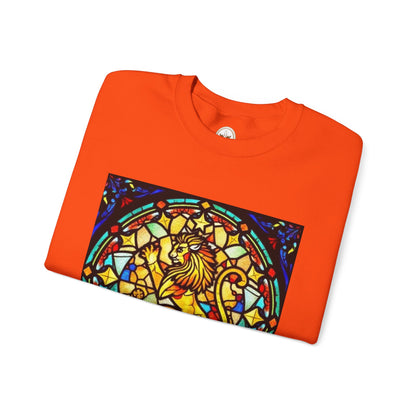 Unisex Heavy Blend™ Crewneck Sweatshirt, Glass 1, Leo Zodiac Design