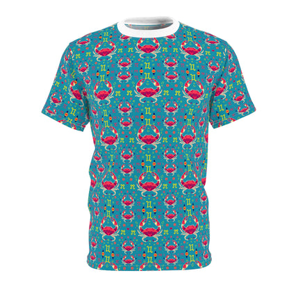 Unisex Cut & Sew T-Shirt, AOP, Cancer, Zodiac v1, Pattern