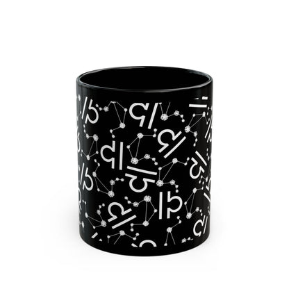Zodiac 11oz Black Mug Libra Zodiac Sign