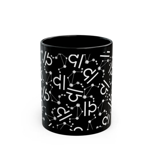 Zodiac 11oz Black Mug Libra Zodiac Sign