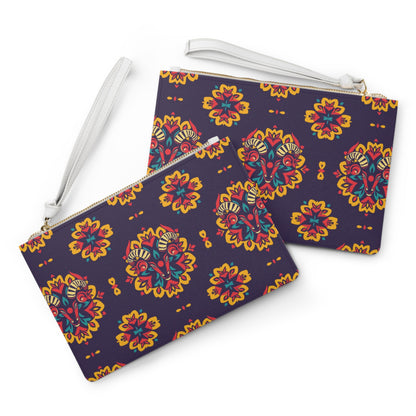 Clutch Bag, Taurus, Zodiac v4, Flower Pattern