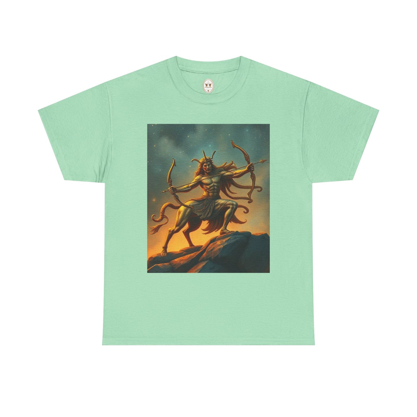 Unisex Heavy Cotton T-Shirt, Arrow Centaur v1, Sagittarius Zodiac Design