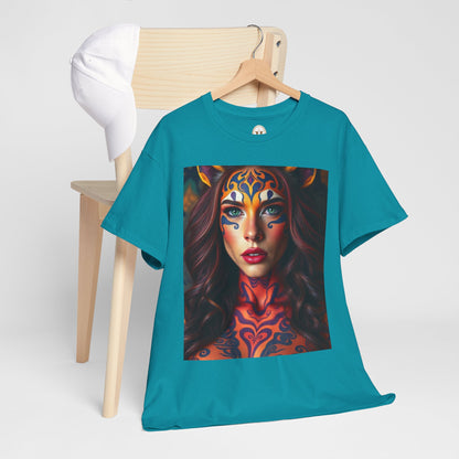 Unisex Heavy Cotton T-Shirt, Leo, Zodiac, Sexy Art
