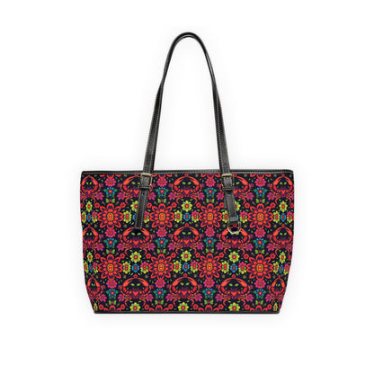 Leather Shoulder Bag, Cancer, Zodiac v1, Flower Pattern