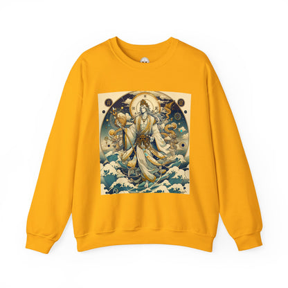 Unisex Heavy Blend™ Crewneck Sweatshirt, Anime Capricorn God,  Zodiac Design