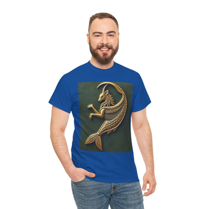 Unisex Heavy Cotton T-Shirt, Capricorn Animal. Symbol, Zodiac Design