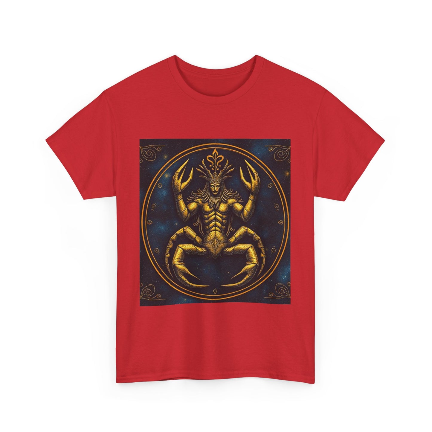 Unisex Heavy Cotton T-Shirt, Scorpion King, Cancer Zodiac Design
