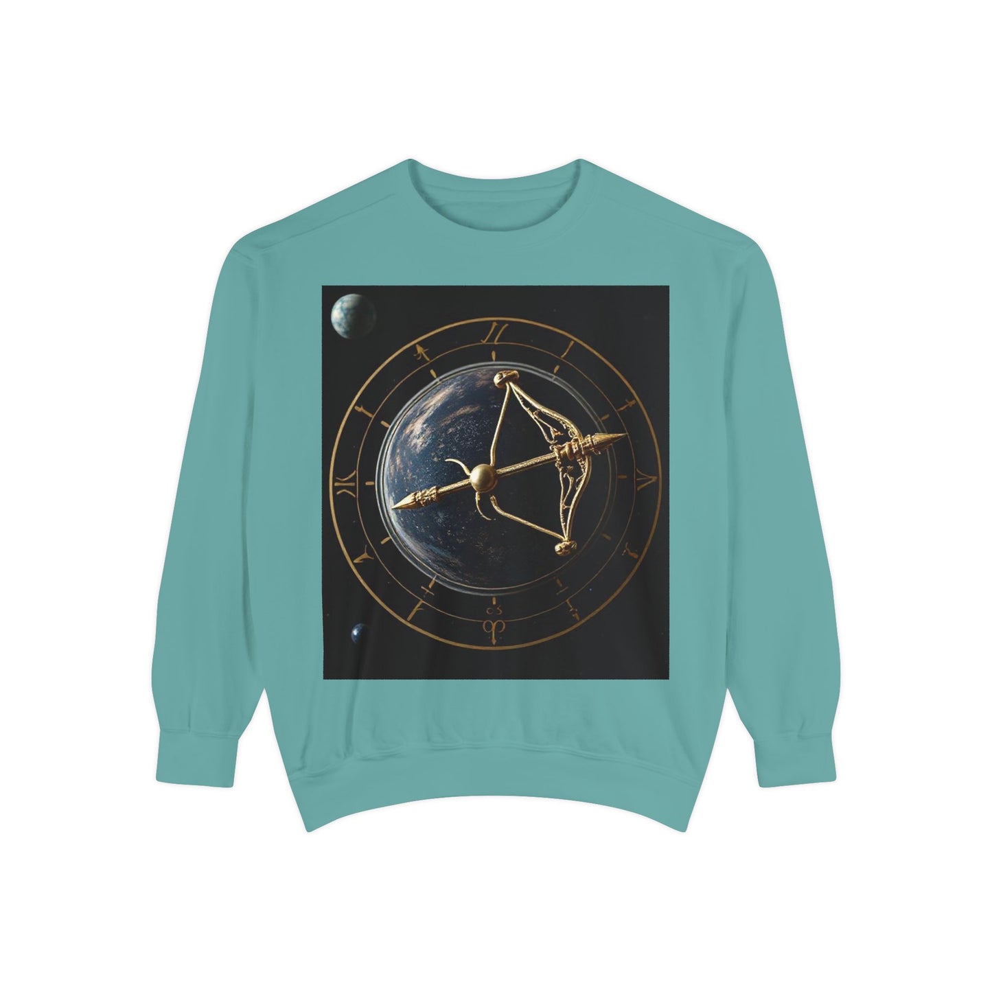Garment-Dyed Sweatshirt, Unisex, Space Symbol Design v1, Sagittarius