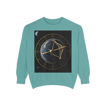 Garment-Dyed Sweatshirt, Unisex, Space Symbol Design v1, Sagittarius