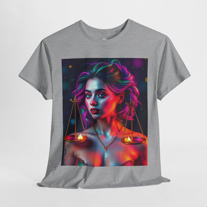 Unisex Heavy Cotton T-Shirt, Libra, Zodiac v3, Sexy Art