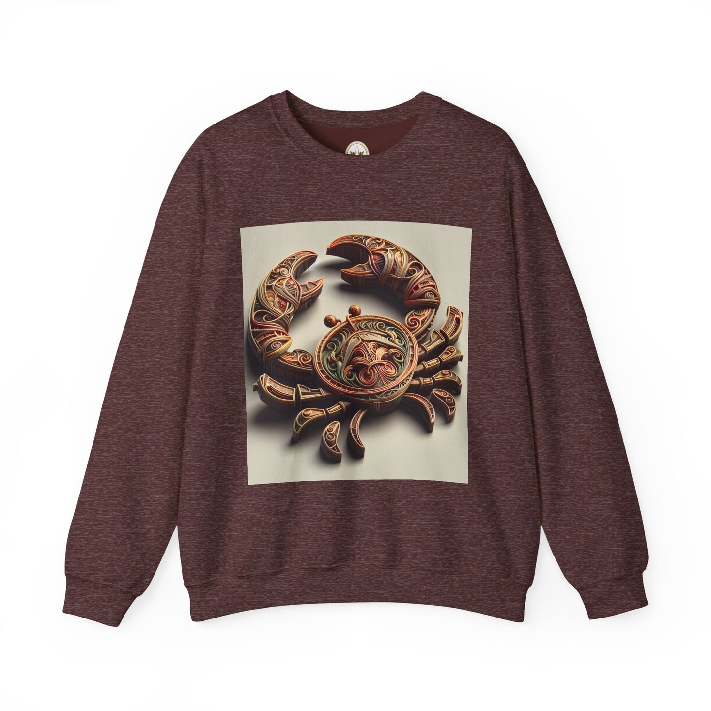 Unisex Heavy Blend™ Crewneck Sweatshirt, Crab Artifact, Cancer Zodiac Design