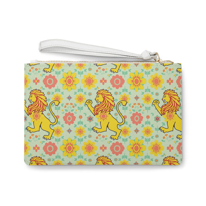 Clutch Bag, Leo, Zodiac v2, Flower Pattern