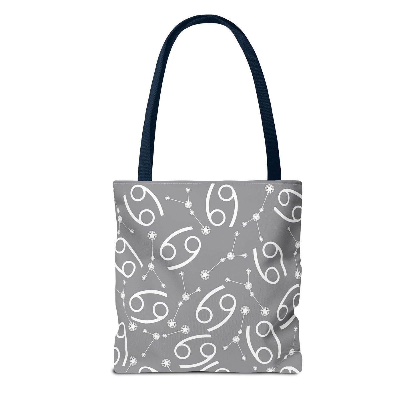 Tote Bag, Cancer Zodiac Sign, AOP, (Grey, White)