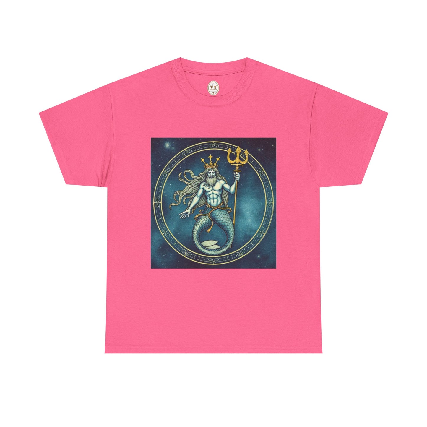 Unisex Heavy Cotton T-Shirt, Aquarius God 6v, Zodiac Design