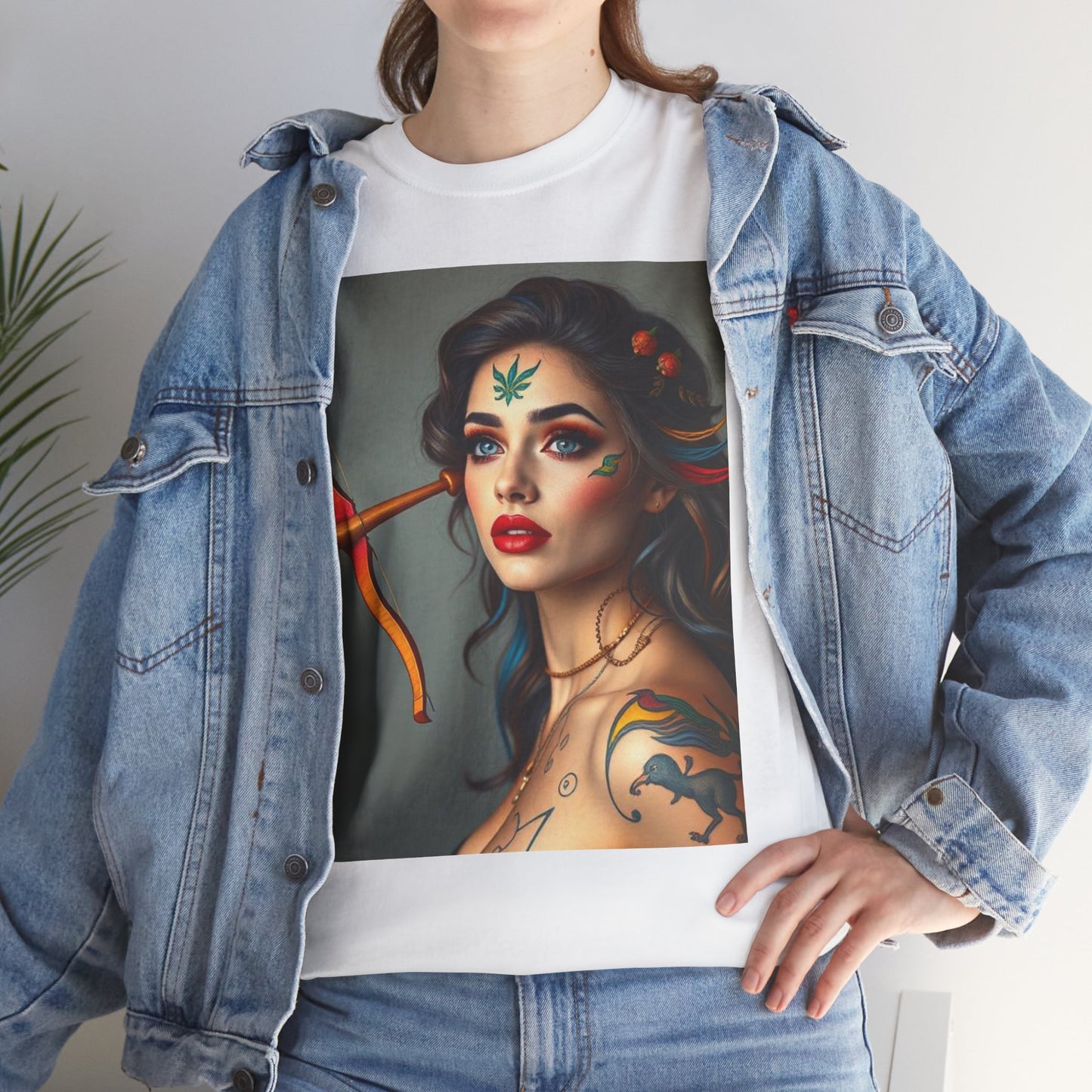 Unisex Heavy Cotton T-Shirt, Sagittarius, Zodiac v2, Sexy Art