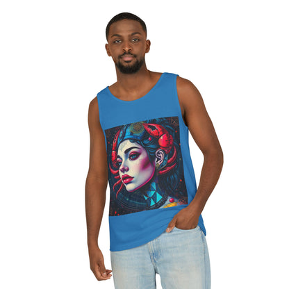 Unisex Garment-Dyed, Tank Top, Cancer, Pop Art v1, 100% US cotton