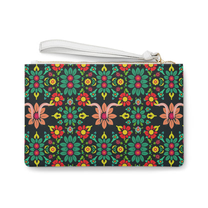 Clutch Bag, Aquarius, Zodiac v1, Flower Pattern