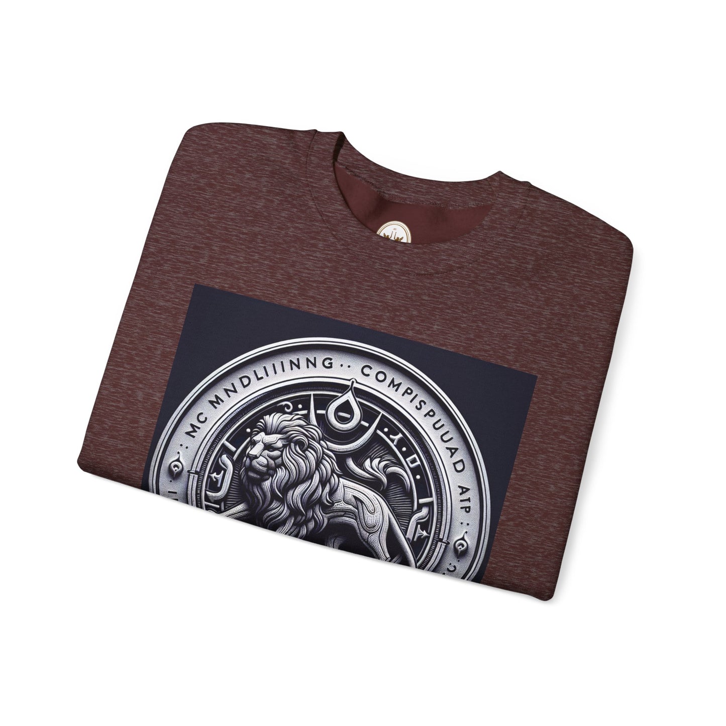 Unisex Heavy Blend™ Crewneck Sweatshirt, Lion Coin, Leo Zodiac Design
