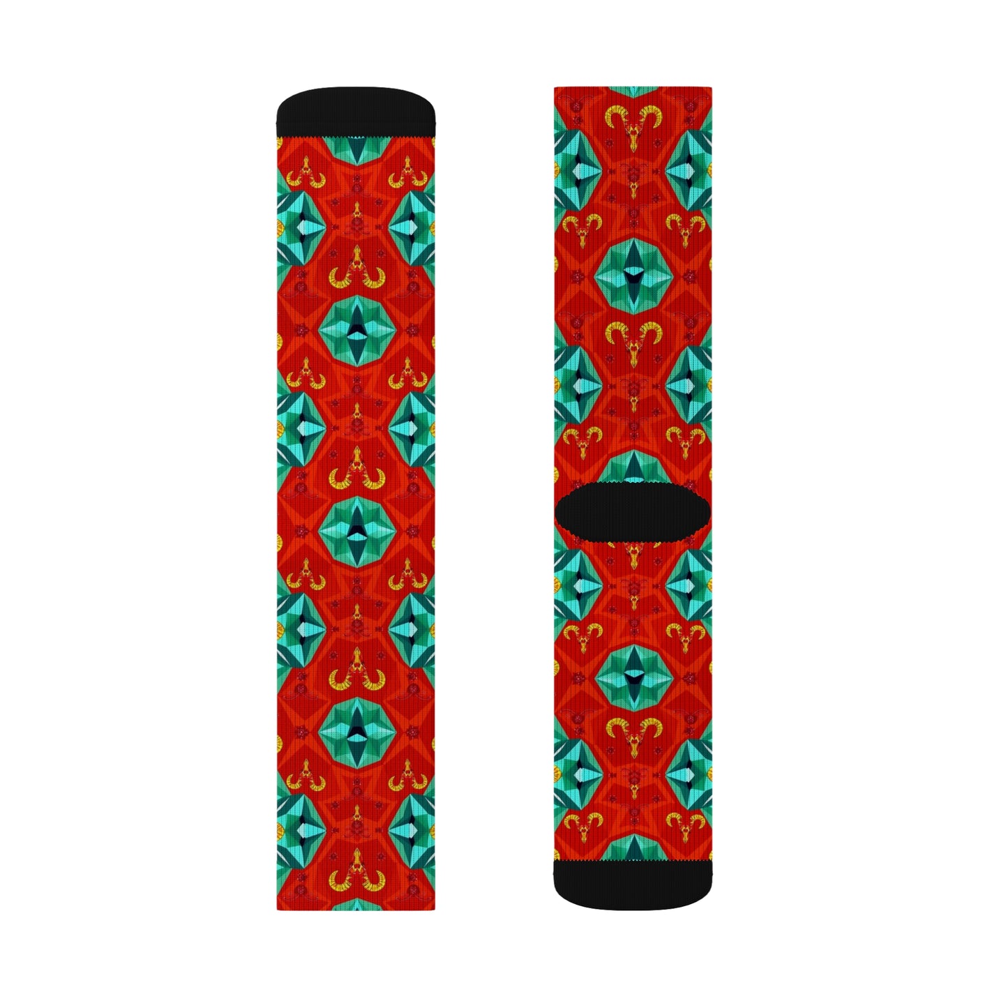 Sublimation Socks, Aries, Zodiac v1, Jewel Pattern