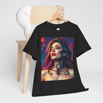 Unisex Heavy Cotton T-Shirt, Scorpio, Zodiac v1, Sexy Art