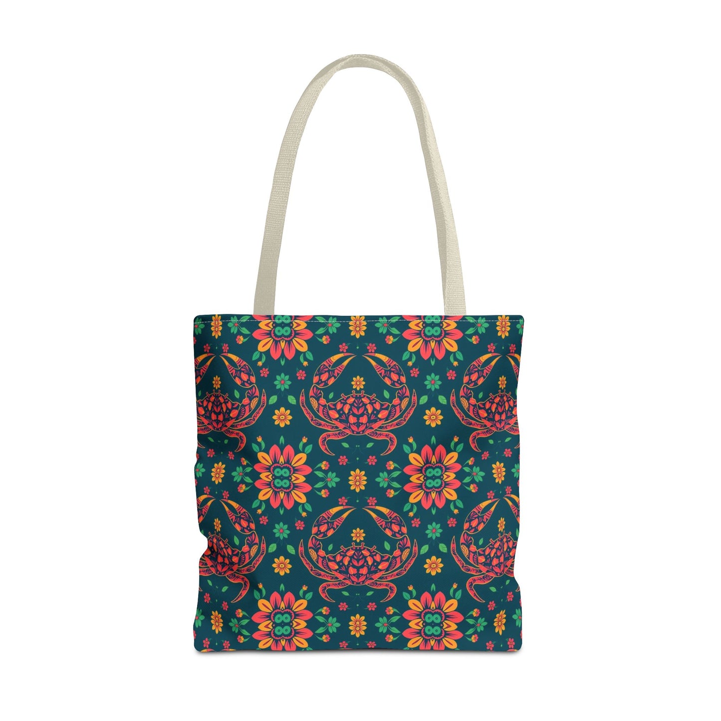 Tote Bag (AOP), Cancer, Zodiac v2, Flower Pattern
