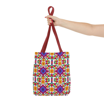 Tote Bag, (AOP), Gemini, Zodiac v3, Flower Pattern