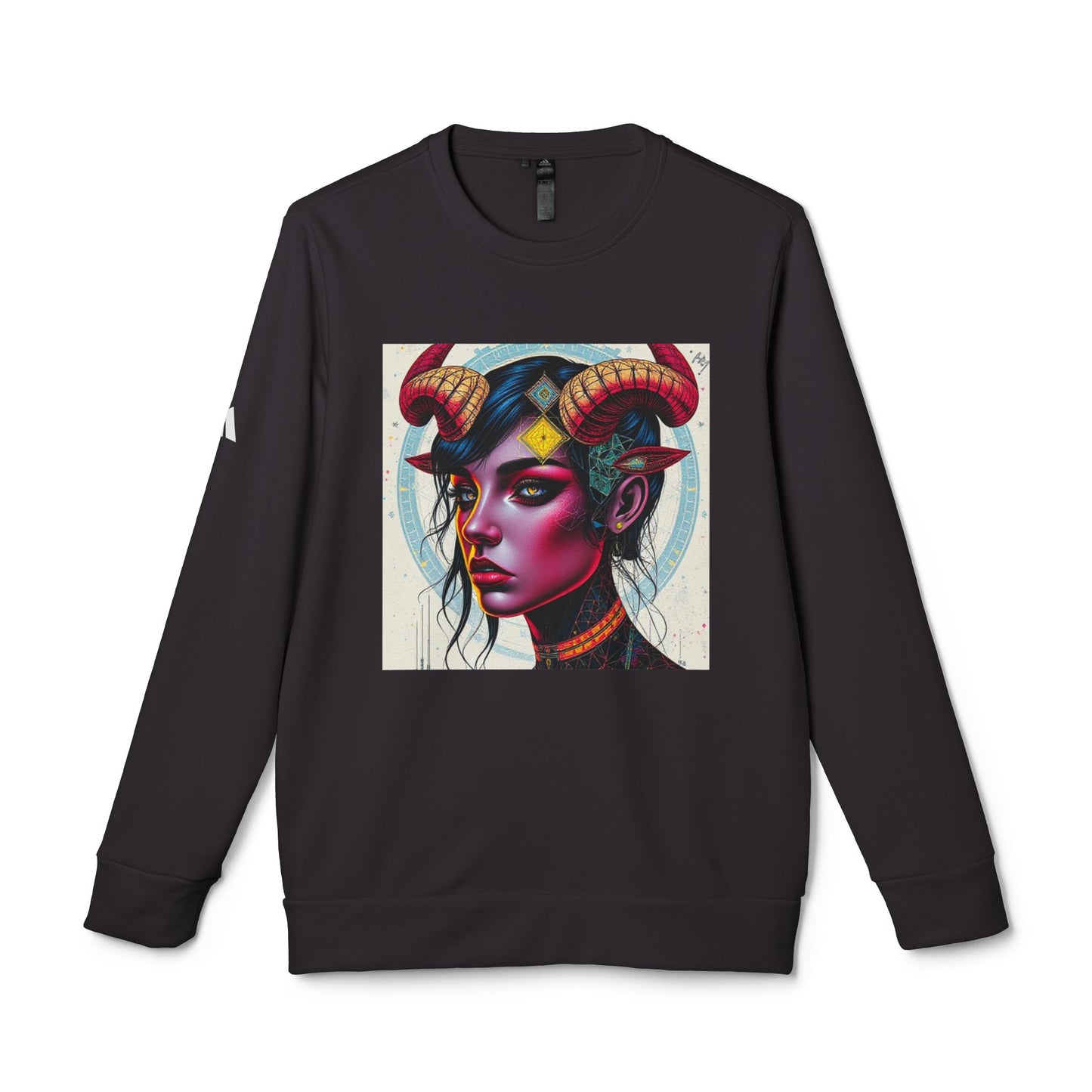 Adidas, Unisex Fleece Crewneck Sweatshirt, Taurus, Pop Art, Zodiac