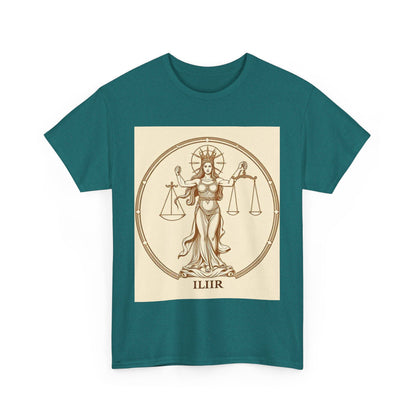 Unisex Heavy Cotton T-Shirt, Libra Goddess v1, Zodiac Design