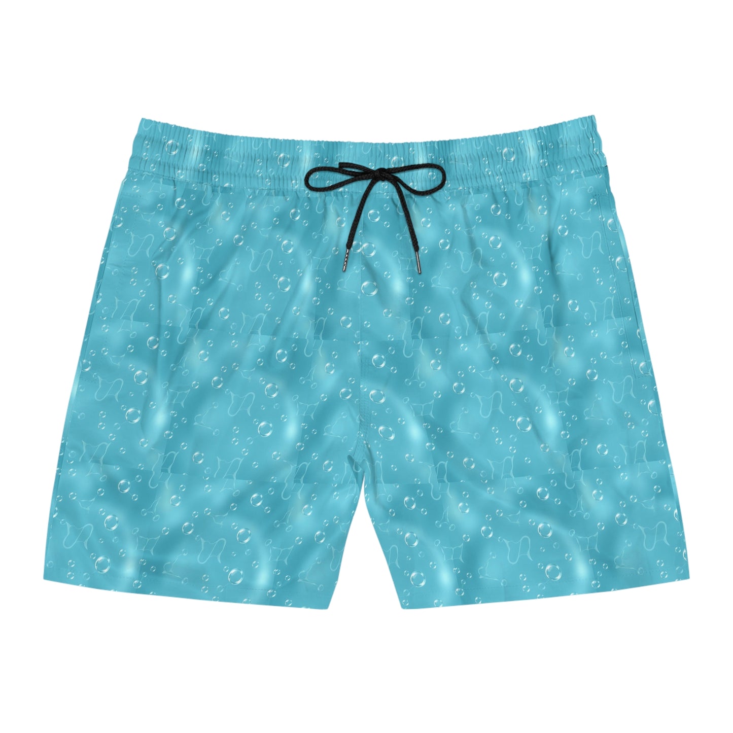 Men's Mid-Length Swim Shorts, (AOP), Aquarius, Zodiac v4, Bubble Pattern