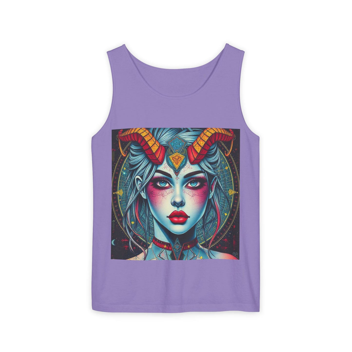 Unisex Garment-Dyed, Tank Top, Capricorn, Pop Art v1, 100% US cotton