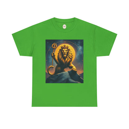 Unisex Heavy Cotton T-Shirt, King of Lions v2, Leo Zodiac Design