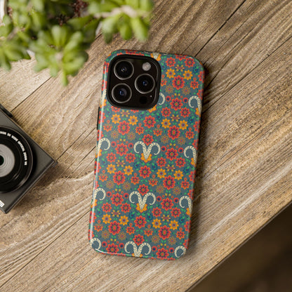 Tough Cases, Aries, Zodiac v3, Flower Pattern