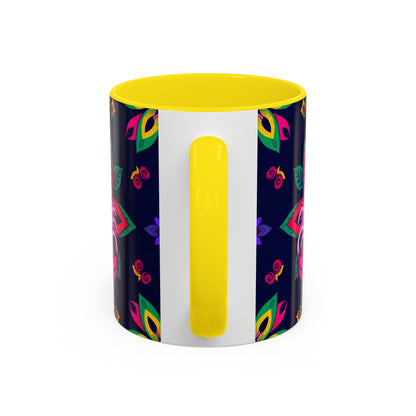 Accent Coffee Mug, Scorpio, Zodiac v4. Flower Pattern, (11, 15oz)