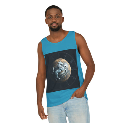Unisex Garment-Dyed, Tank Top, Aquarius Design, Planet Animal, 100% Ringspun US cotton