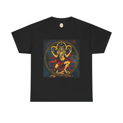 Unisex Heavy Cotton T-Shirt, Aries God 2v, Zodiac Design