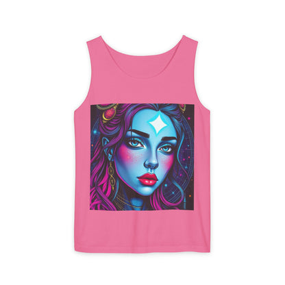 Unisex Garment-Dyed, Tank Top, Gemini, Pop Art, 100% US cotton