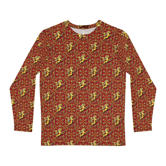 Men's Long Sleeve Shirt, (AOP), Sagittarius, Zodiac v3, Pattern