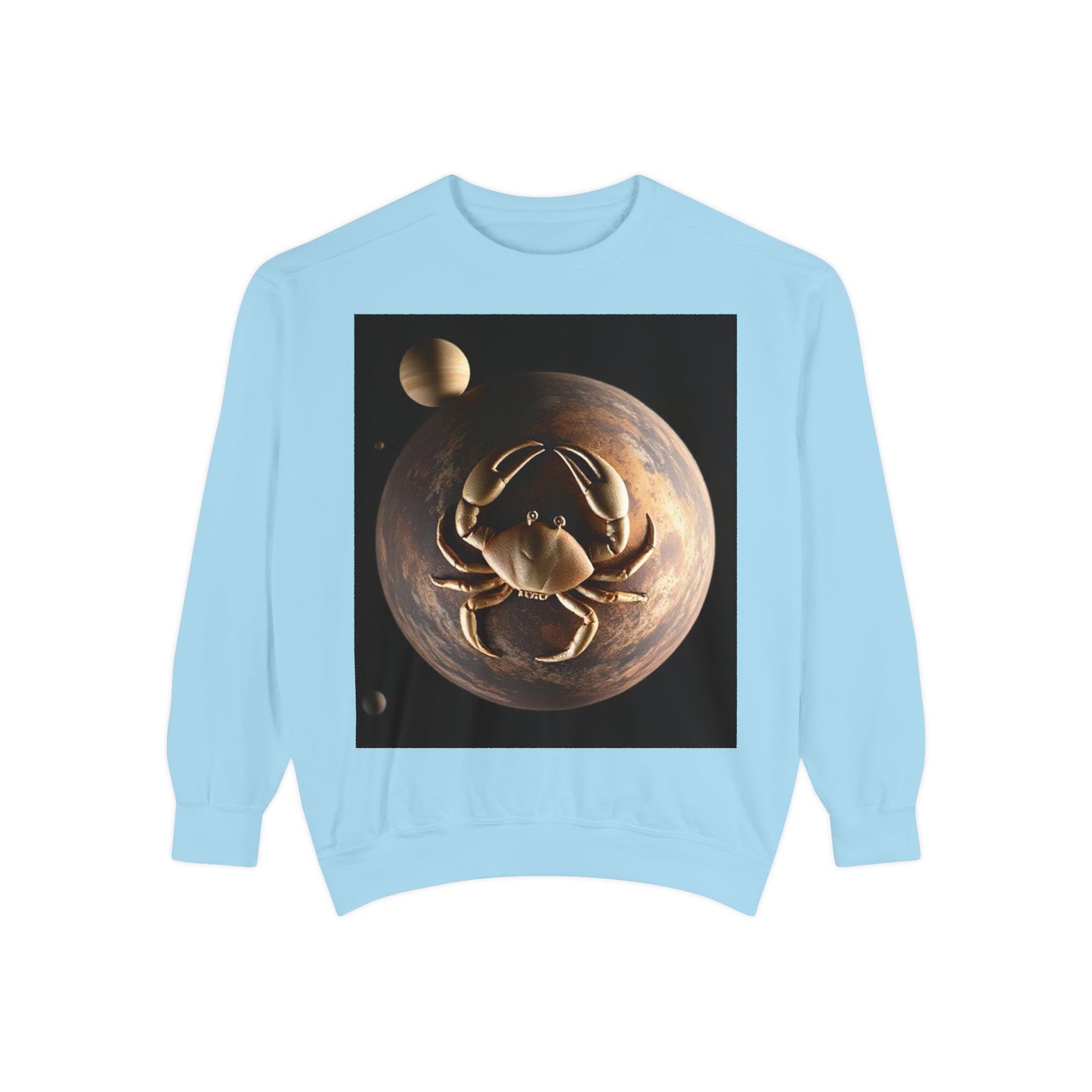 Garment-Dyed Sweatshirt, Unisex, Space Animal Design v1, Cancer