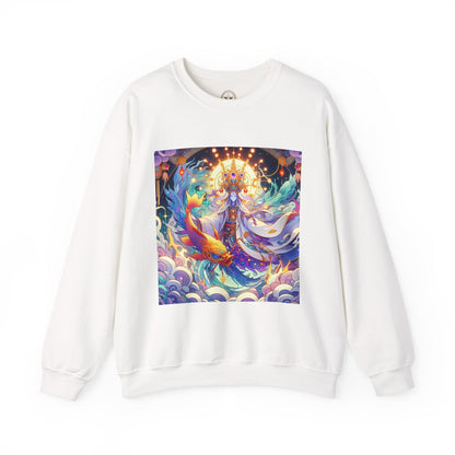 Unisex Heavy Blend™ Crewneck Sweatshirt, Anime Pisces King, Zodiac Design