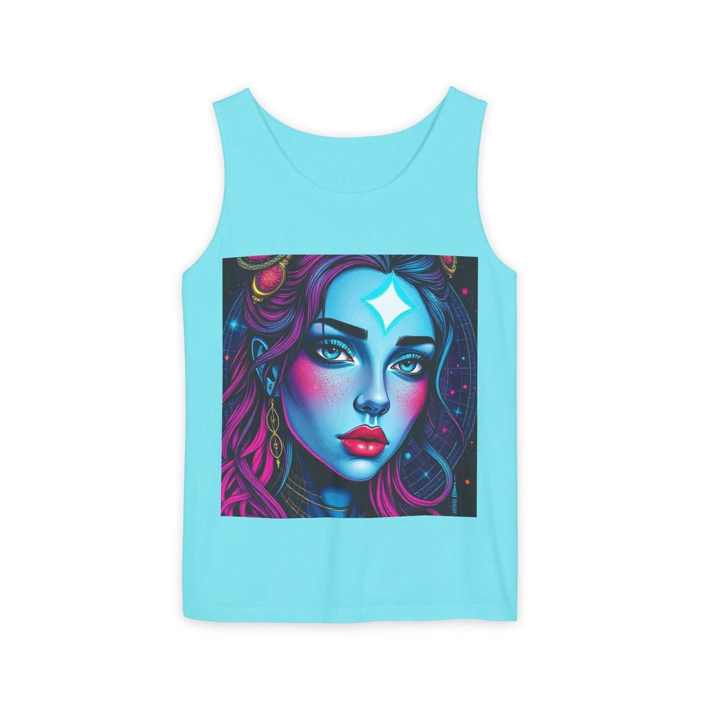 Unisex Garment-Dyed, Tank Top, Gemini, Pop Art, 100% US cotton
