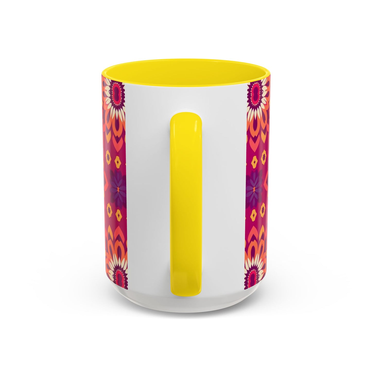 Accent Coffee Mug, Gemini, Zodiac v1, Flower Pattern, (11, 15oz)